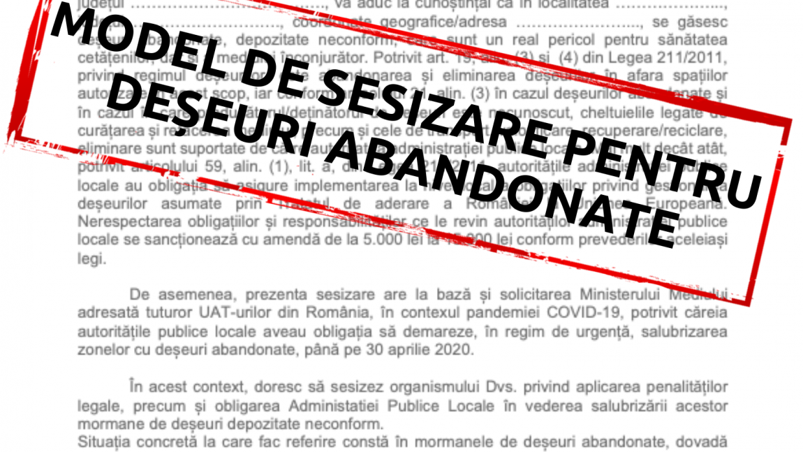 Cum sesizăm autorităților mormanele de deșeuri abandonate?