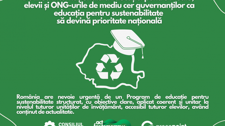 De Ziua Internațională a Educației pentru Mediu, elevii și ONG-urile de mediu cer guvernanților ca educația pentru sustenabilitate să devină prioritate națională