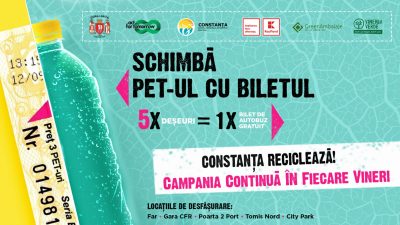 Campania “Schimbă PET-ul cu biletul” continuă în luna iunie la Constanța